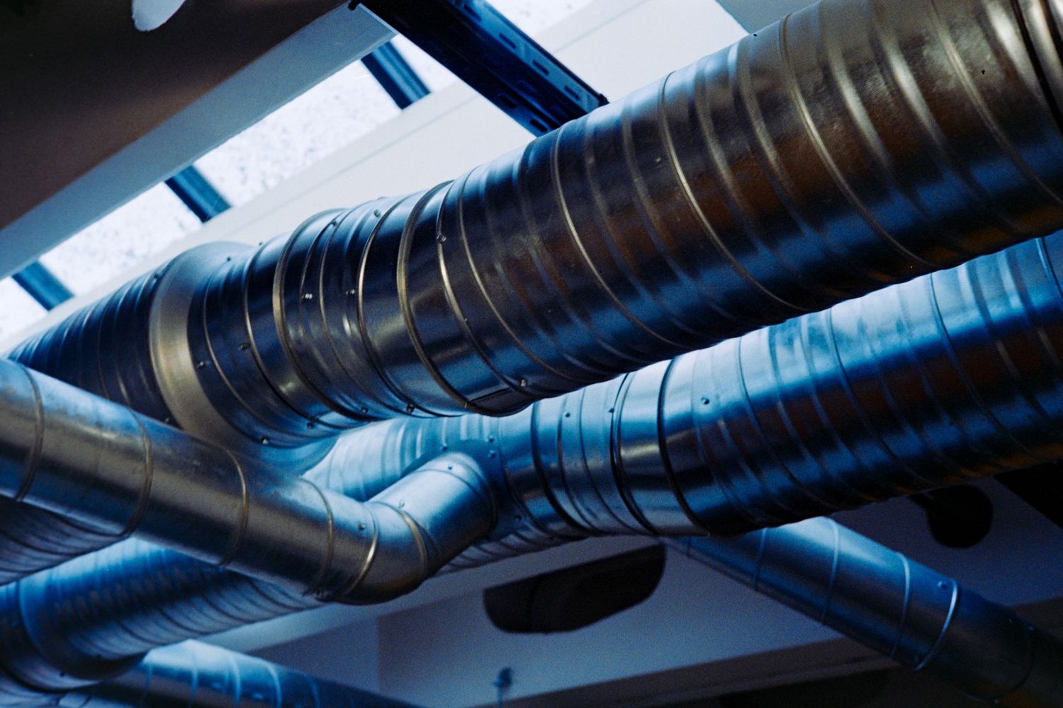 Ductwork in a building ceiling