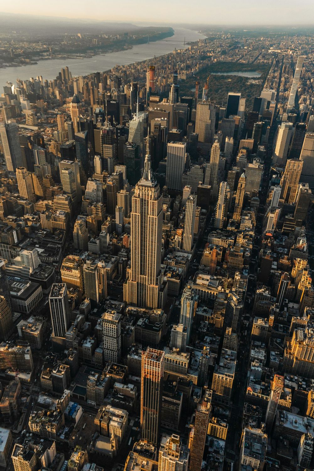 An aerial view of Manhattan, New York